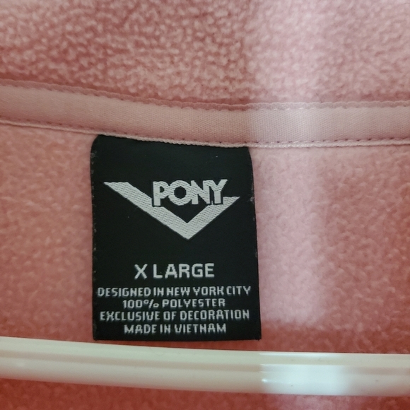 Womens Pony Pink Quarter Zip Fleece Pullover Size Extra Large - Picture 4 of 7